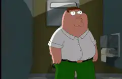 Peter Griffin eats sandwich on toilet
