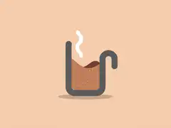 Animated letter C morphing into cup and document