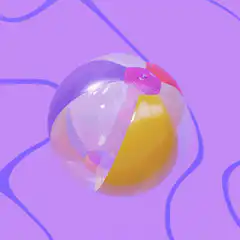 Colorful beach ball spinning