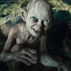 Gollum nodding and smiling