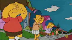 Simpsons characters crying on Springfield street