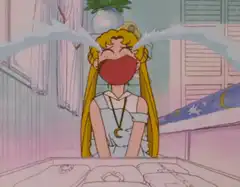 Sailor Moon crying with tears shooting out