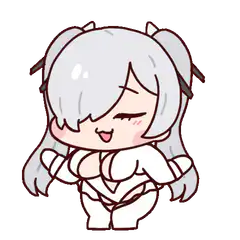 Chibi anime girl winking and dancing