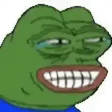 Sad Pepe with a Big Grin