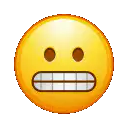 Sweating emoji with grinning teeth