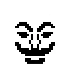pixel art devil face