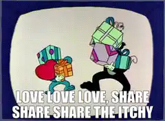 Itchy & Scratchy share gifts