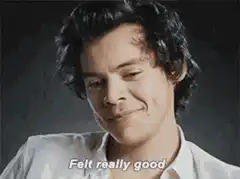 Harry Styles smirking and nodding