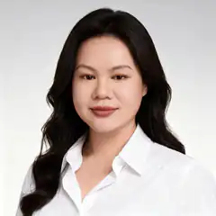 Woman in white shirt smiling