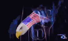 American flag eagle head extending
