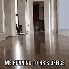 dog running on hardwood floor