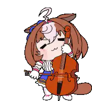 Chibi Sanae playing cello