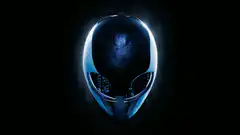 Alien head with glowing eyes