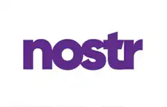 Nostr logo with naked man running