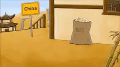 Rice bag spills in China