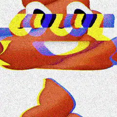 glitchy poop emoji