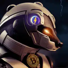 Cybernetic bear with Bitcoin