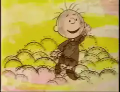 Charlie Brown dancing on clouds