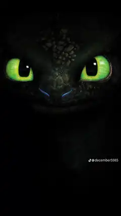 Toothless close-up in the dark