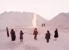 Children watching a pillar of fire