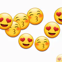 falling kiss and heart eyes emojis
