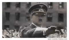 Hitler pointing at crowd