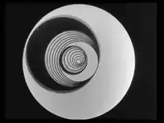 Black and white hypnotic spiral animation