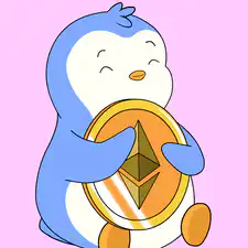Penguin holding Ethereum coin