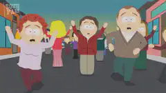South Park townspeople running in panic