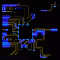 glowing circuit board animation