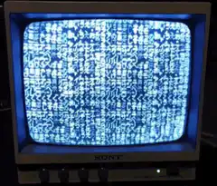 Sony TV with blue static