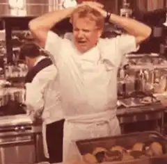 Gordon Ramsay head in hands