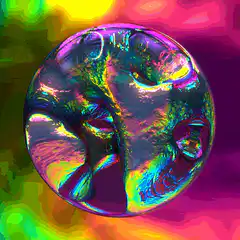 Iridescent liquid sphere morphing