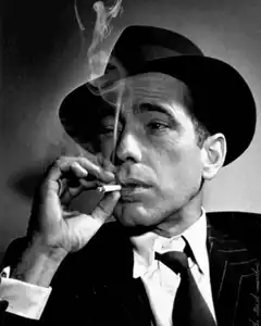 Humphrey Bogart smoking cigarette