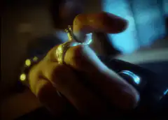 Hand with rings using computer mouse
