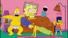 Homer doing 100 pushups
