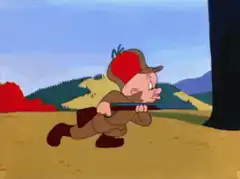 Elmer Fudd hunting wabbits