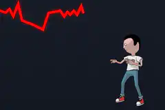 Man reacting to stock market crash