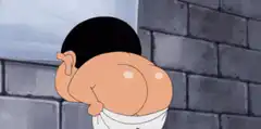 Crayon Shin-chan brushing teeth and combing hair