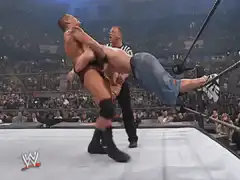 Wrestler slams opponent in ring