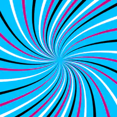 Yellow cat with swirling hypnotic background