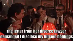 Wolf of Wall Street laughing Bitcoin