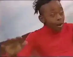 Man in red shirt dancing
