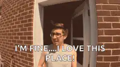 Guy standing in doorway as his head bursts into flames
