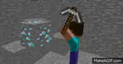 Minecraft Steve mining diamond ore