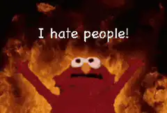 Elmo surrounded by fire
