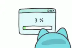 cat watching progress bar fail