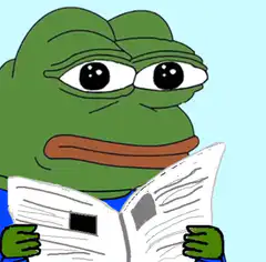 Pepe reading a newspaper