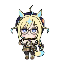 Chibi horse girl with glasses