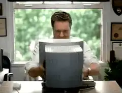 Michael Scott throws computer out window
